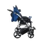 JUNIOR dečija invalidska kolica u plavoj boji bočni prikaz - Ortopedija Una