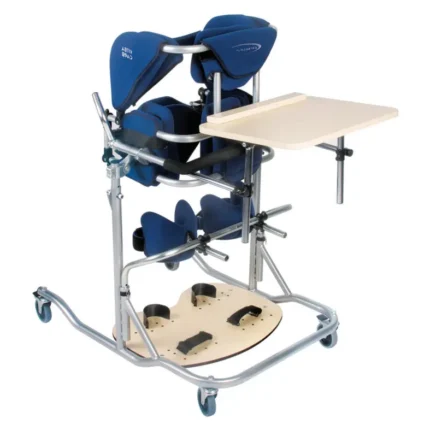 Stalak za vertikalizaciju PSL sa aluminijumskim profilima i anatomskim osloncem