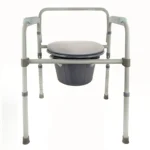 Sklopiva toaletna stolica COMMODE sa aluminijumskim ramom, tapaciranim naslonima za ruke i posudom