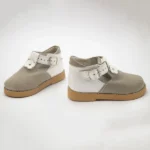 Bela i zelena ortopedska cipela za devojčice sa prevrnutom kožom i belim cvetićem