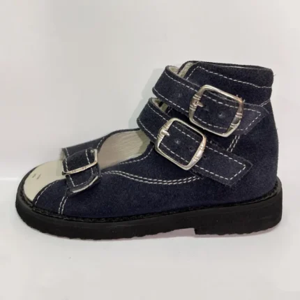 Tamno plava sandala za dečake sa 3 kaiša - Ortopedija Una