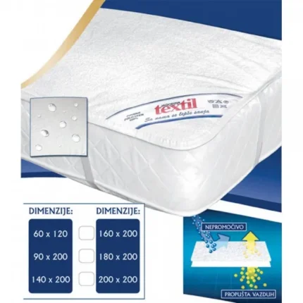 Mušema Textil 200x90 – zaštitna navlaka za dušek od frotira